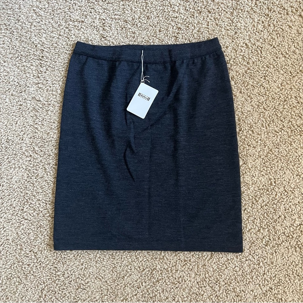NWT Wolford Wool Blend Knit Skirt, Anthracite Mele (Charcoal), Size Medium